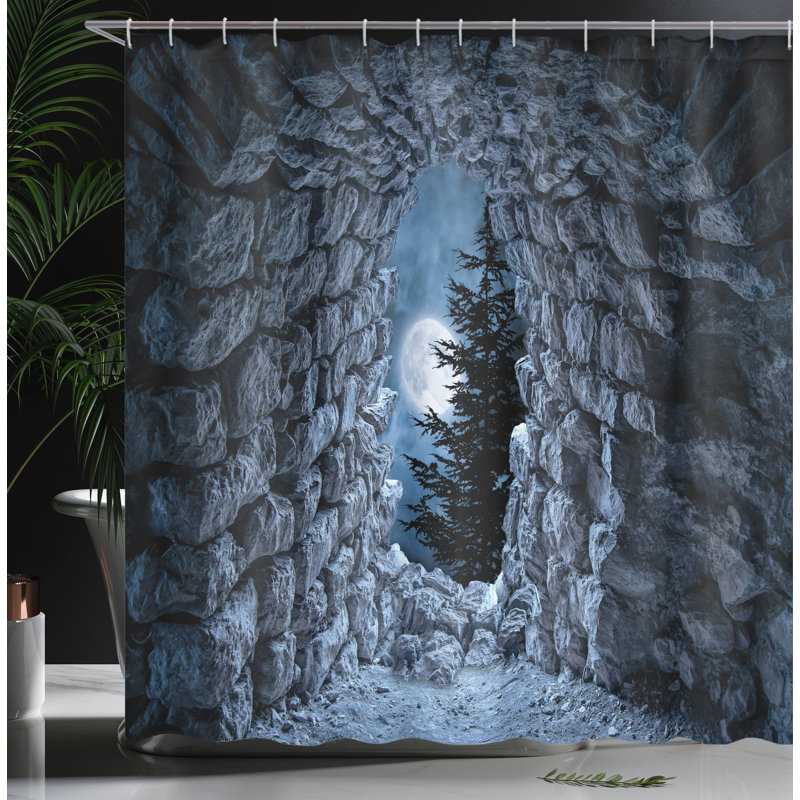 Ensemble de rideau de douche avec crochets gothic, H 70 po x l 69 po