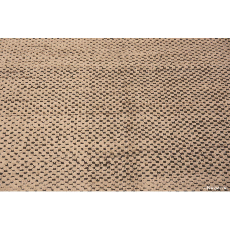 Tapis à motif tribal moderne crème / noir One-of-a-Kind