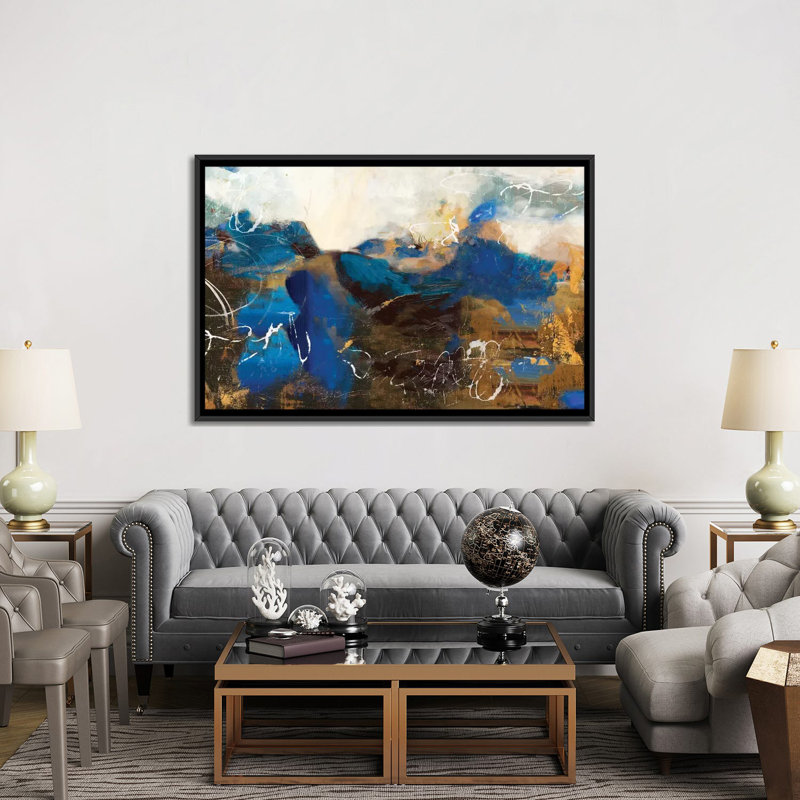 « fantaisiste i », impression sur toile, H 18 po x l 26 po x P 1,5 po, Toile avec cadre noir, Pas de tapis