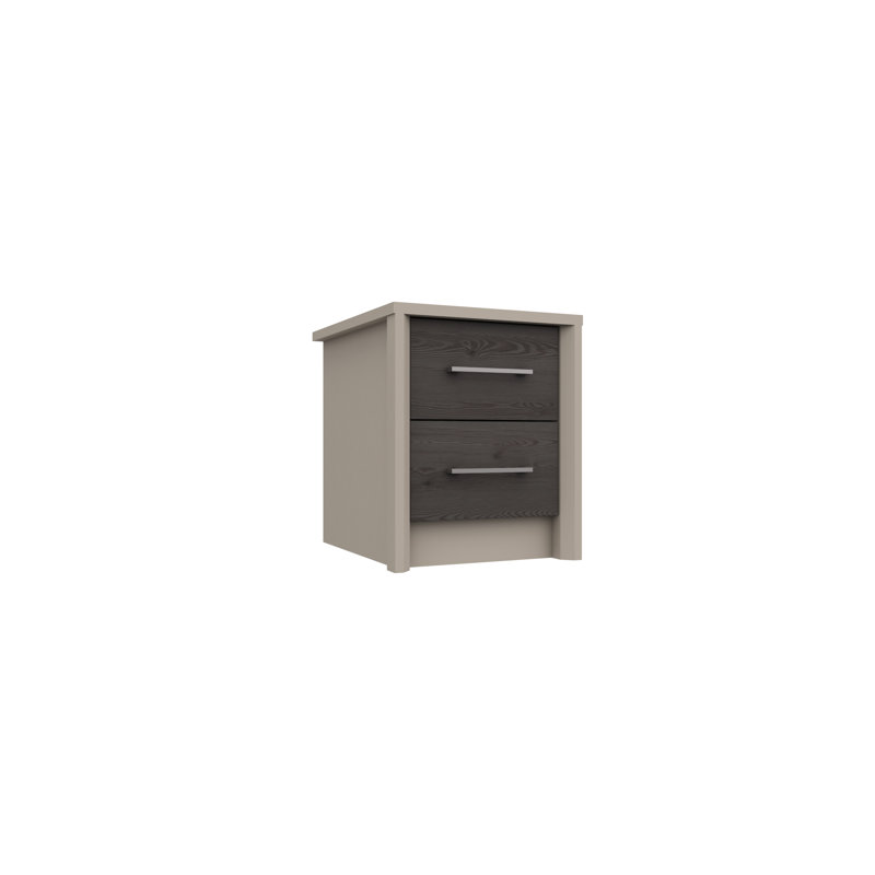 Wyman 43.3cm W Manufactured Wood Bedside Table, Anthracite Larch