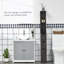 Armoire de rangement pour salle de bain de 54 po de hauteur, tour à linge autoportante avec tablette à 2 niveaux et tiroirs, organisateur de plancher étroit, brun-581921782