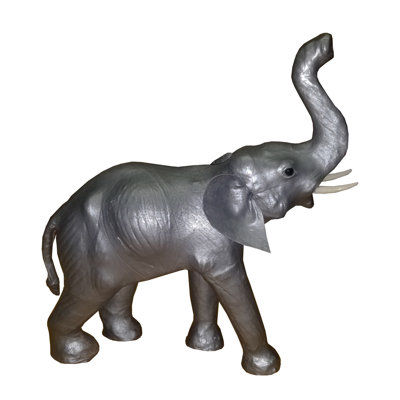Mahogany Leather Elephant 12In