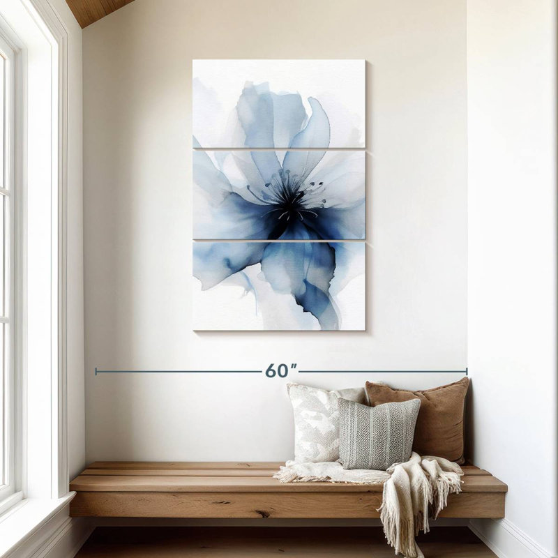 Avery délicat bleu floral I, H 45 po x l 28 po
