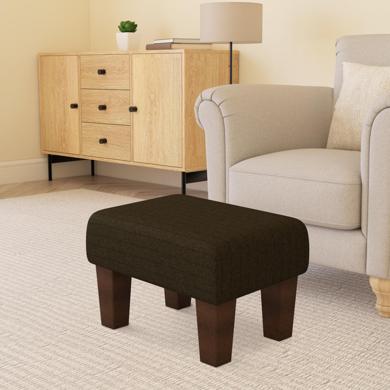Autryville Wood Contemporary Leg - Pinstripe Wool, Cyprus Green, Mahogany