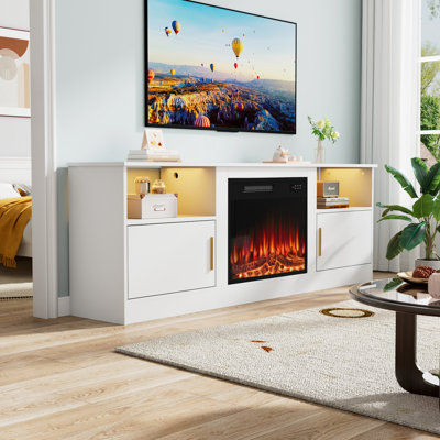 70" TV Stand with 23" Electric Fireplace