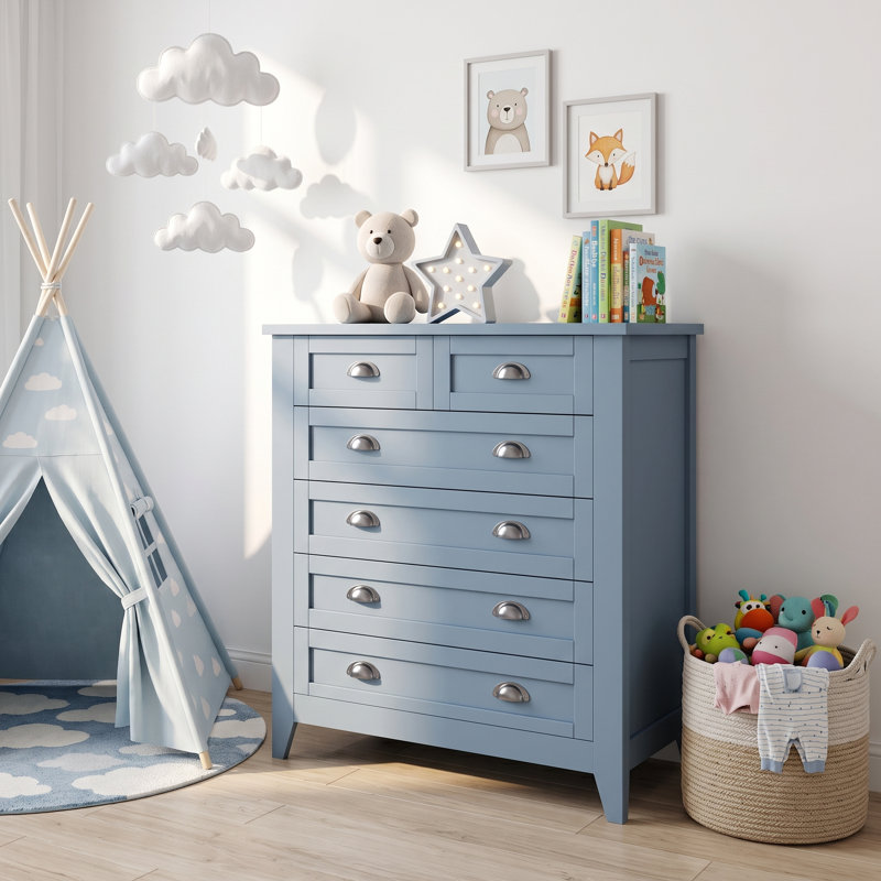 Commode 6 tiroirs Coastal Blue