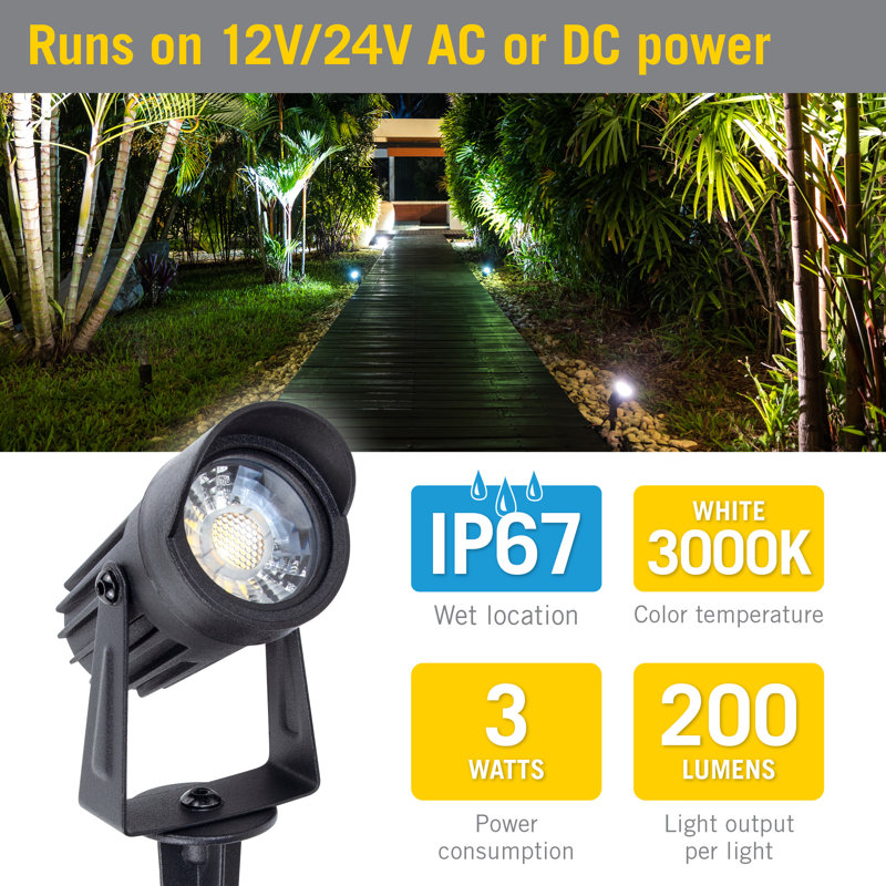 White 3W LED Landscape Light with Spike