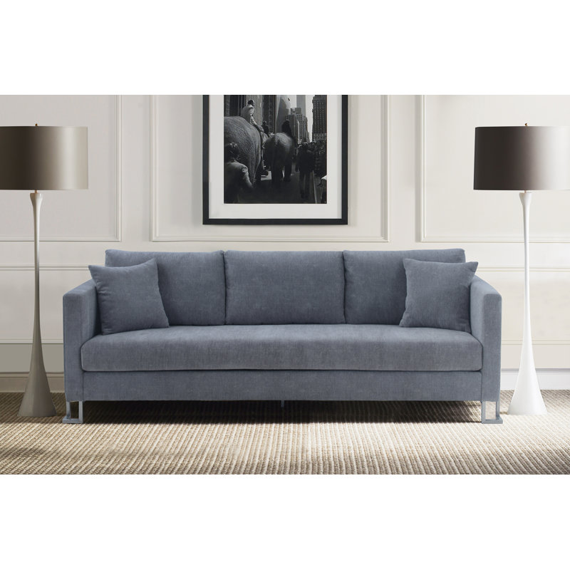 Canapé à accoudoirs carrés 91 po Euda, Polyester gris