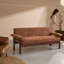 Canapé minimaliste à deux places en chenille - Sofa moderne capitonné avec accoudoirs rembourrés et coussin d'assise amovible-1463061068