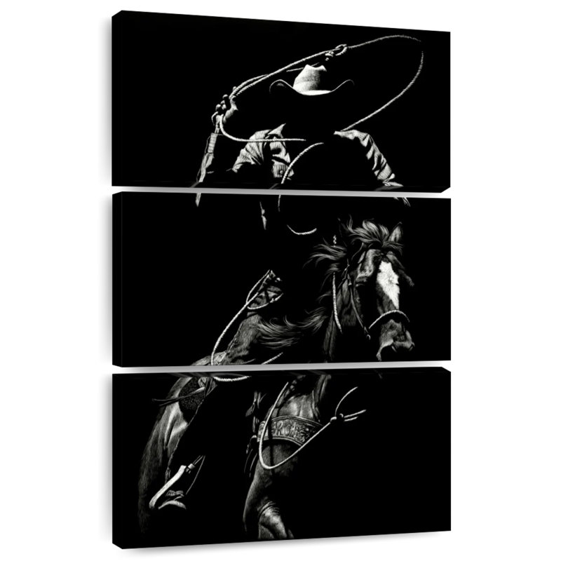 Mehar Scratchboard Rodeo VII, 32" H x 20" W