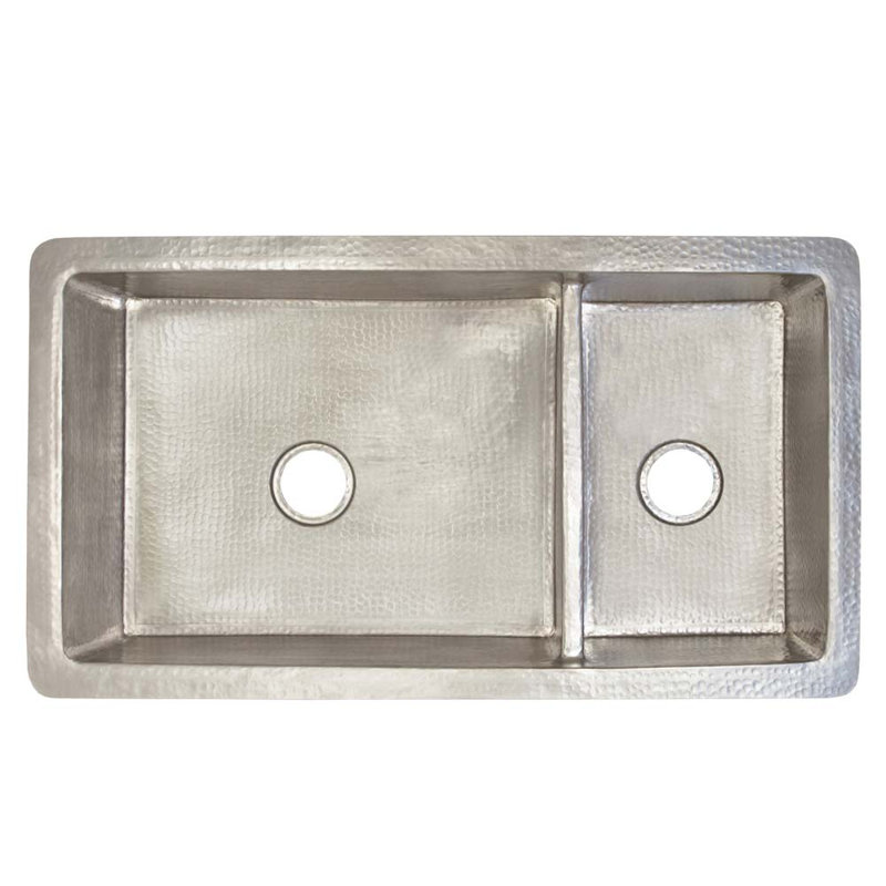 Cocina Duet Pro 40" L x 21" W Double Basin Undermount Kitchen Sink, Brushed Nickel