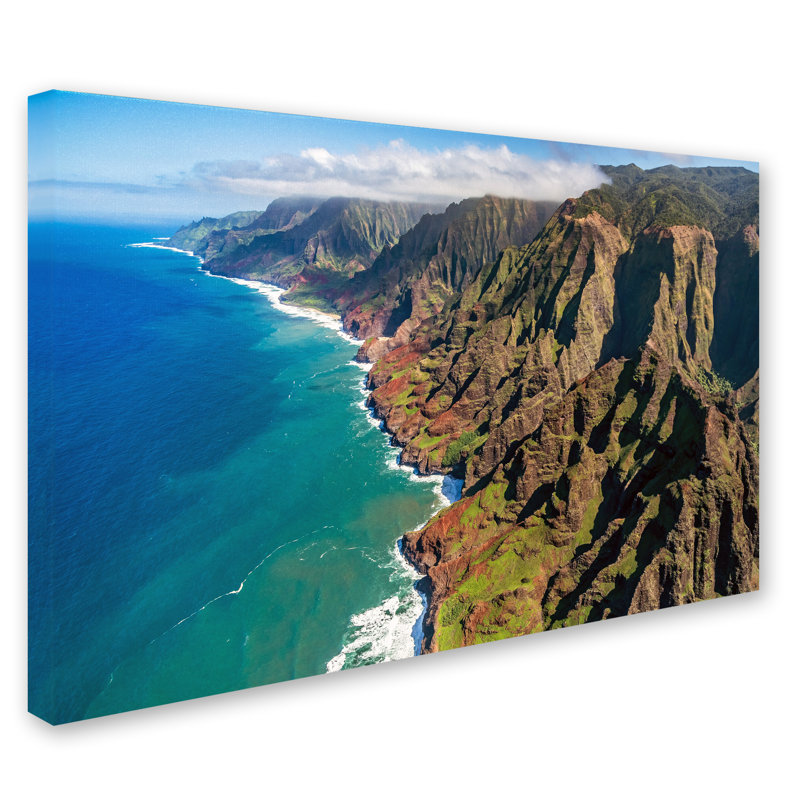 Fabrizzio "Napali Coast" par Pierre Leclerc, reproduction de photo sur toile tendue, H 16 po x l 24 po x P 2 po