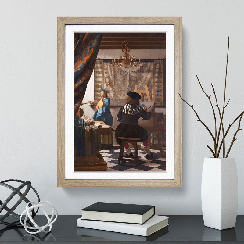 The Art by Johannes Vermeer - Framed Print, Oak, 48cm H x 36cm W x 2cm D