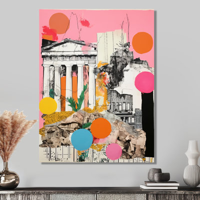 Ancient Greek Collage Parthenon - Abstract Landscape Wall Art