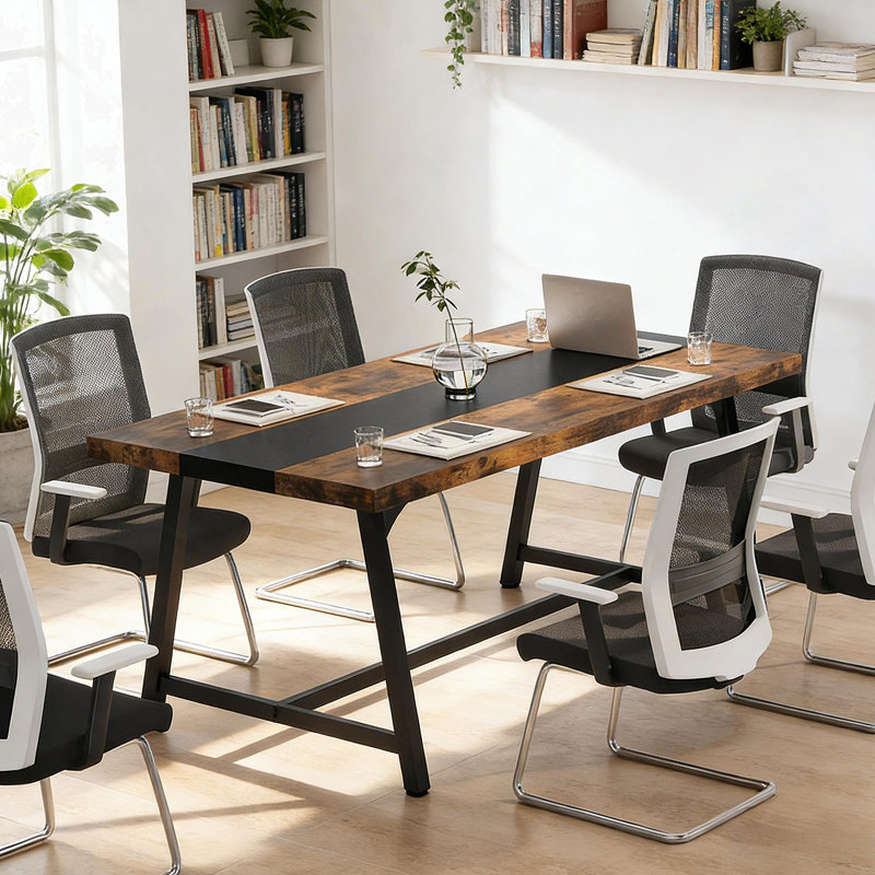 Table de réunion de style industriel, bureau d'ordinateur de bureau, table de conférence