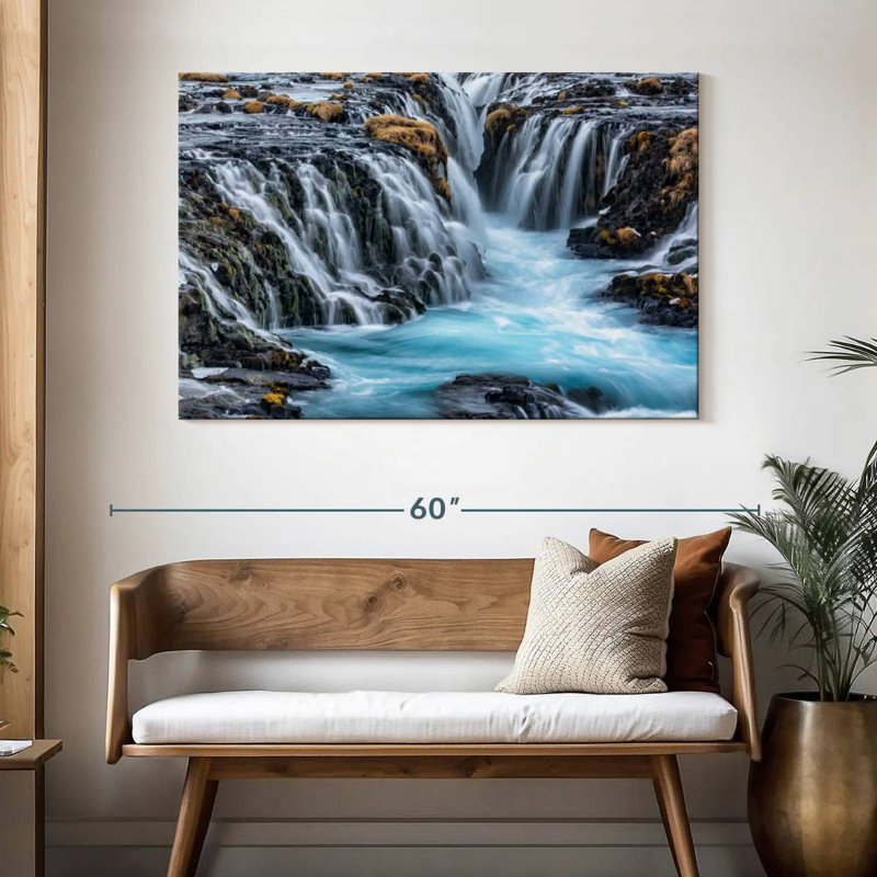 Cascade d'Alvord Bruarfoss en Islande I, H 32 po x l 48 po