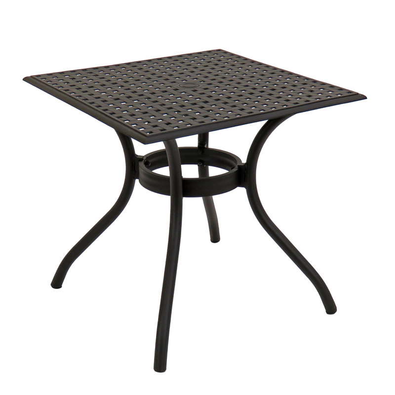 Eildhi Square Metal Outdoor Dining Table With Umbrella Hole , 32'' in. W 32'' in. D