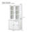 75.25'' Tall Display Cabinet With Double Glass Doors, Traditional Style China Cabinet Hutch Cabinet For Hallways Living Room, Kitchen, Home, Studio Or Workspace