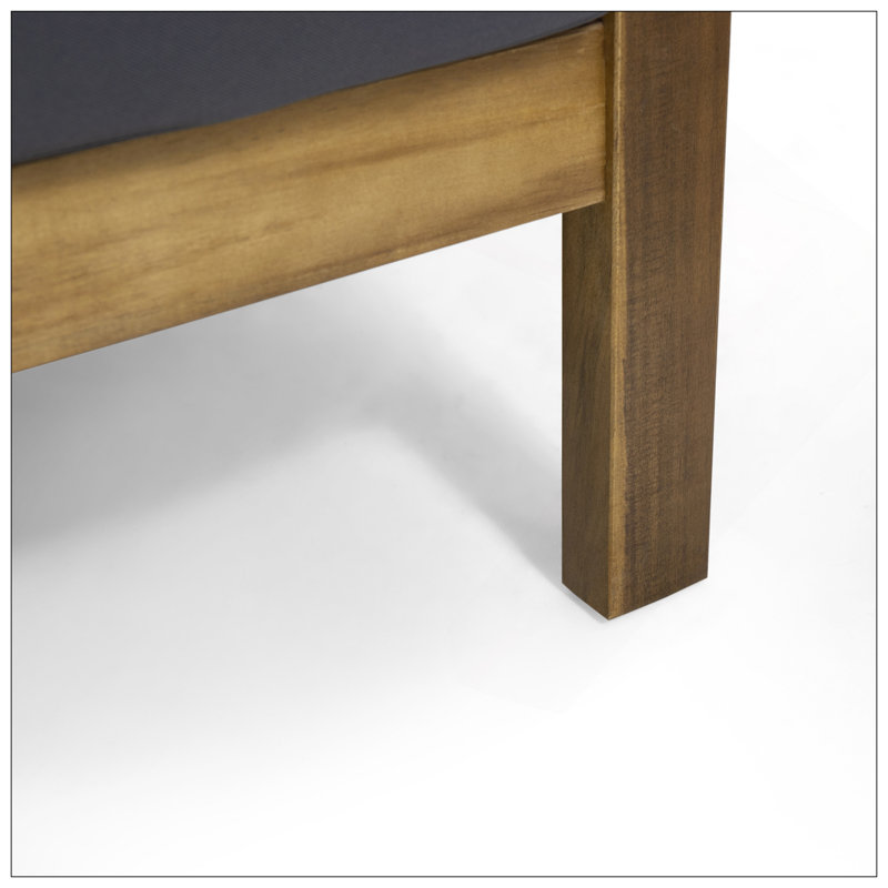 Ensemble de causeuse et table basse d'extérieur moderne pour espaces élégants, Gris, Teck