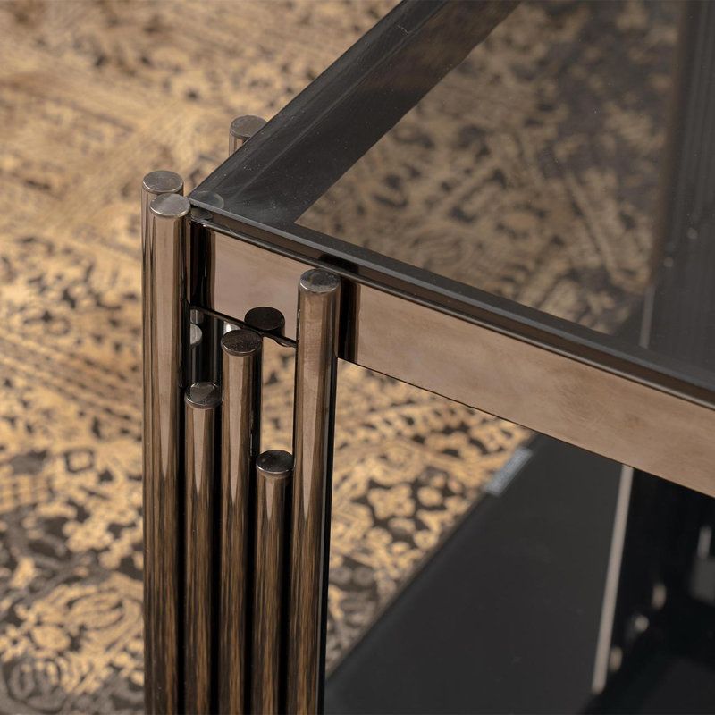 Drye Coffee Table with Storage, Black, Black