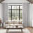 Linen Blackout Curtains, Pinch Pleat Back Tab Full Blackout Drapes Farmhouse Boho Curtains for Window,(Set of 2,With Hooks and Rings)-1784231630-1784231631