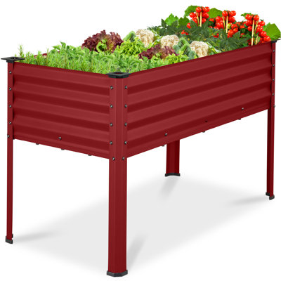 Lit de jardin en métal galvanisé surélevé avec protecteurs de coin 48 po x 24 po x 30 po
