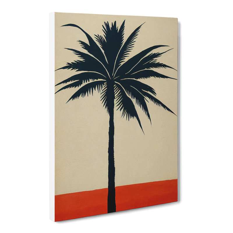 Palm Tree Sgraffito - Wrapped Canvas, 76cm H x 50cm W x 3cm D