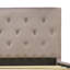 Ensemble de chambre à coucher 2 pièces - Structure de lit plateforme capitonnée - Tête de lit tapissier en velours taupe brun et table de chevet à finition noire-2096355753-2096355766