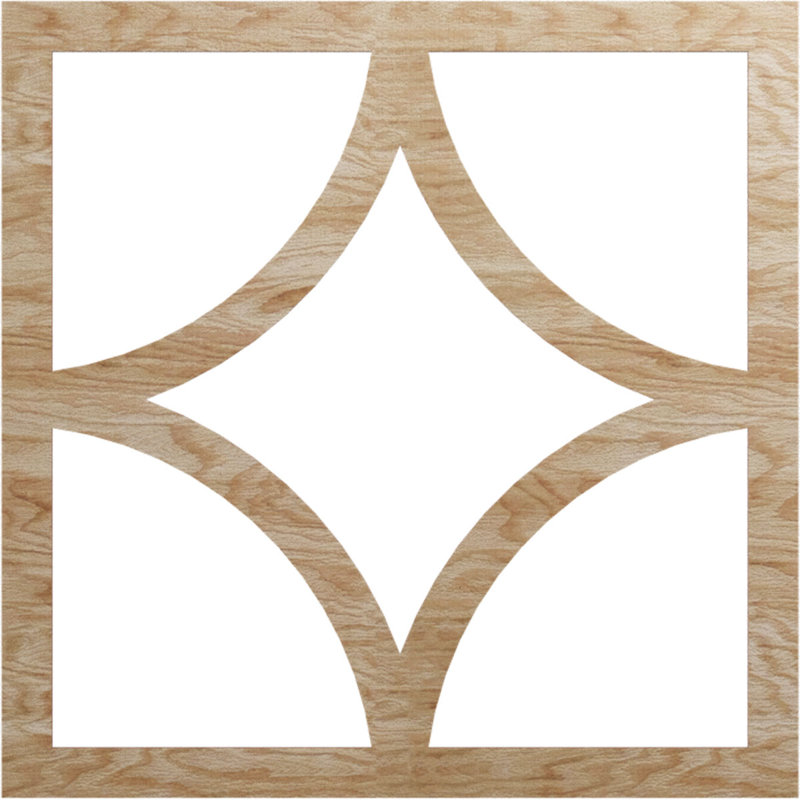 Médaillon de plafond ajouré en bois Statesman, H 40 po x l 40 po x P 0,38 po, Chêne rouge