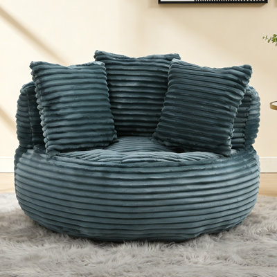 Chaise longue surdimensionnée ronde en velours côtelé de 45 po de hauteur pour l'intérieur