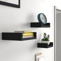 3-Piece Large Matte Black Floating Shelves + Reviews