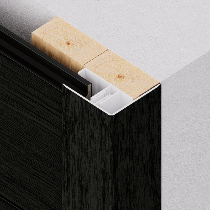 Alusions 1.81 in. x 2 in. x 8 ft. Arctic Snow White Composite Aluminum F Trim Kit for .5 in. Board, Indian Ebony