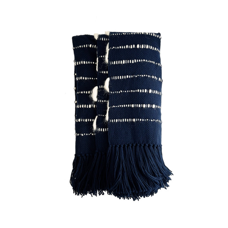 Pampa Hand Woven Throw Blanket, Midnight