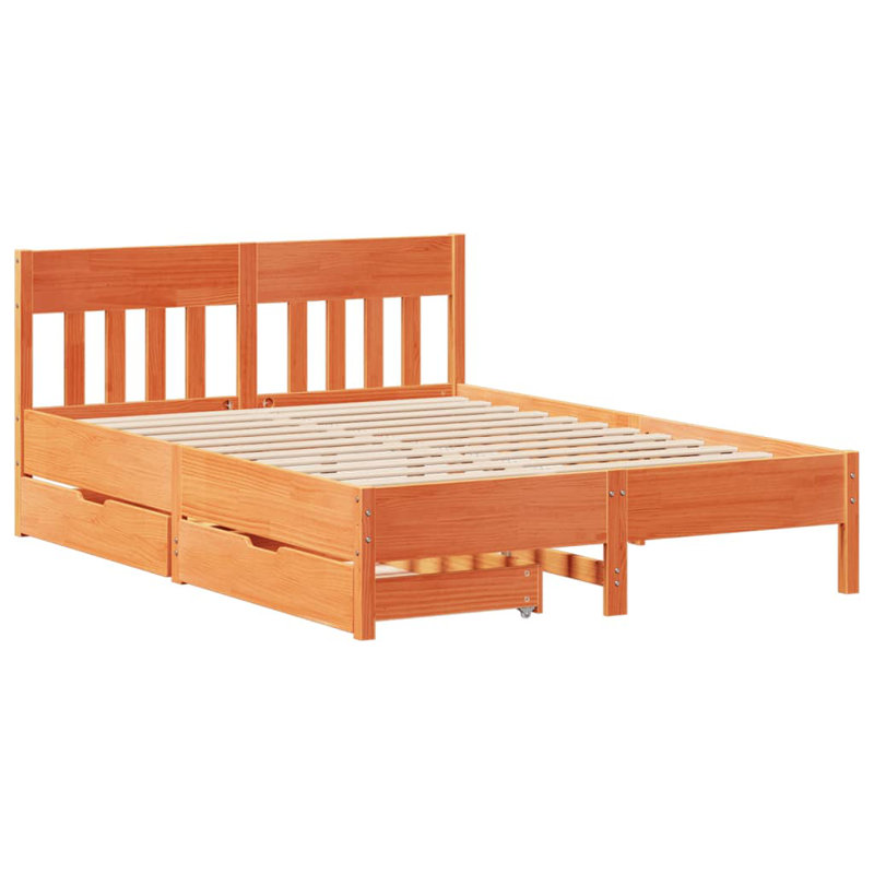 Storage Bed, Wax Brown, Double (4'6)