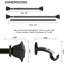   Tringle à rideaux pour fenêtres 18 à 44 po, tringle à draperie extensible en métal robuste de 1 po, tringle à rideaux réglable avec faîteaux décoratifs Quatro pour le salon, bronze impérial