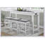 Ensemble de salle à manger 4 pièces à hauteur de comptoir avec finition blanche, ports USB intégrés, prises de courant et 3 tabourets confortables pour la vie moderne-786955969-786955968-786955973