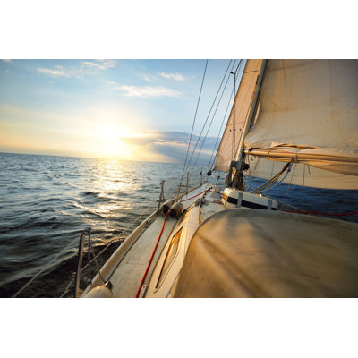 " Sailing , Sailboat, Mast, Sail, Ocean, Underway Voyage, Sunset "