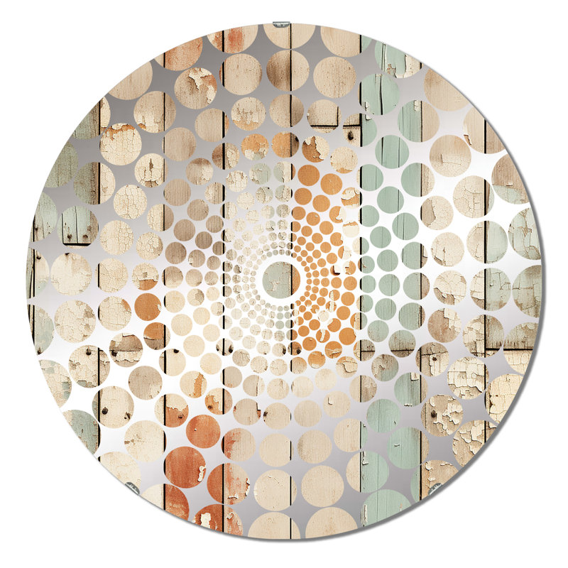 Rustic Farmhouse Planks - Miroir décoratif à cercles concentriques, 23,6 po x 23,6 po