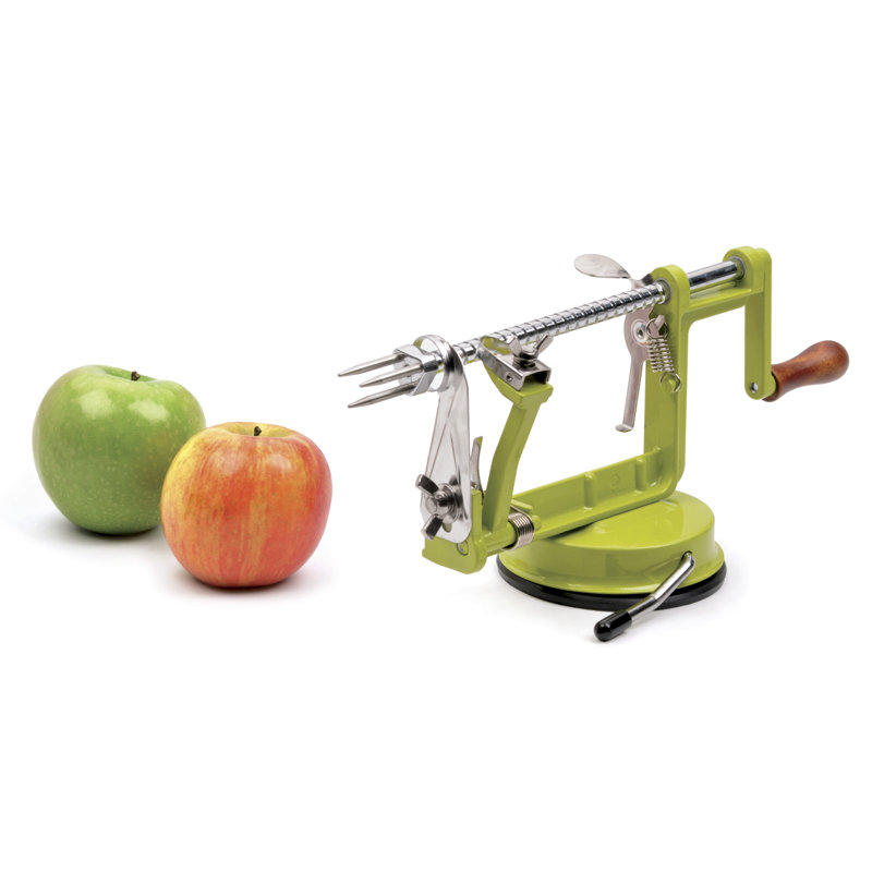 Green Stainless Steel Apple Peeler Corer Slicer with Suction Base