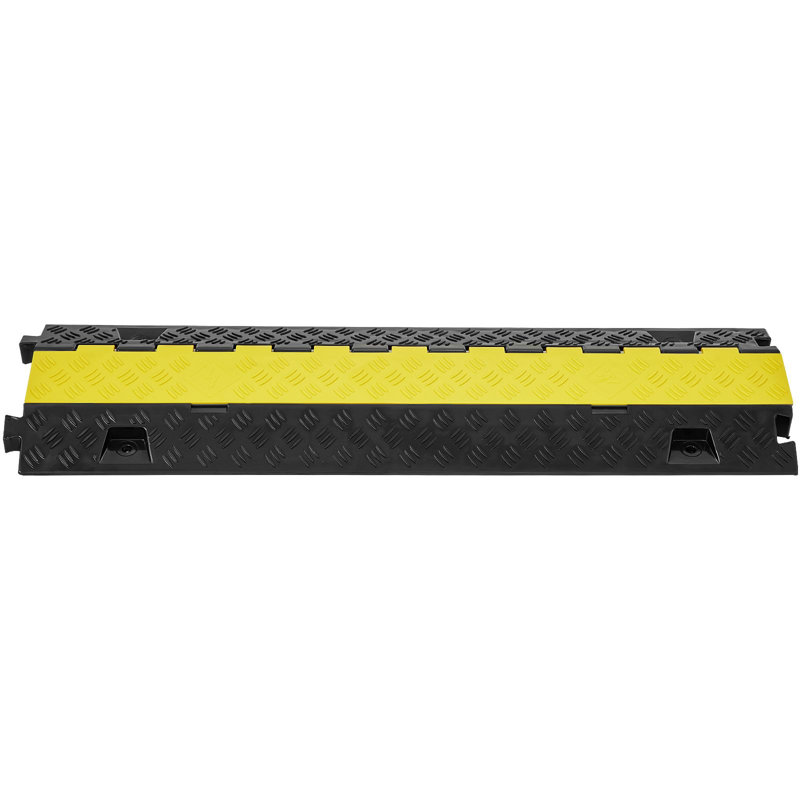 Rampe de protection de câble L 36,1 po x l 9,8 po x H 1,7 po avec 2 canaux, matériau TPU / TPR, paquet de 5 rampes de protection de tuyau, noir / jaune, capacité de charge de 22 000 lb