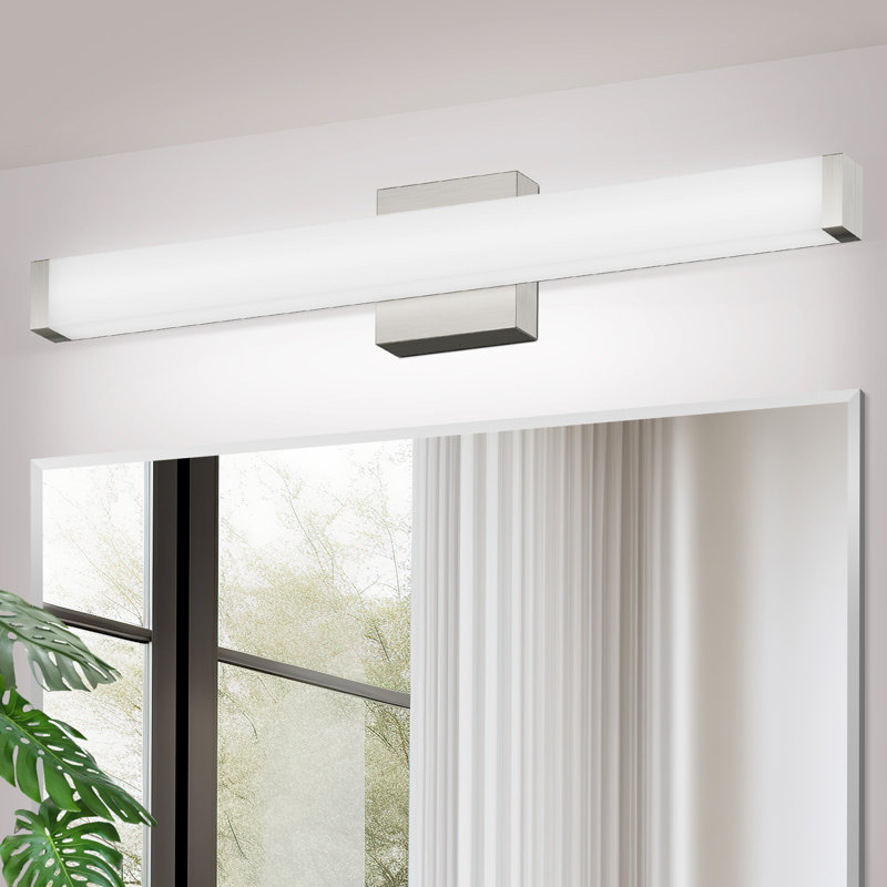  25'' Dimmable LED Bath Bar, Modern Chrome Bathroom Vanity Light for Mirror, 4.3'' H x 24.8'' W x 2.6'' D, Chrome