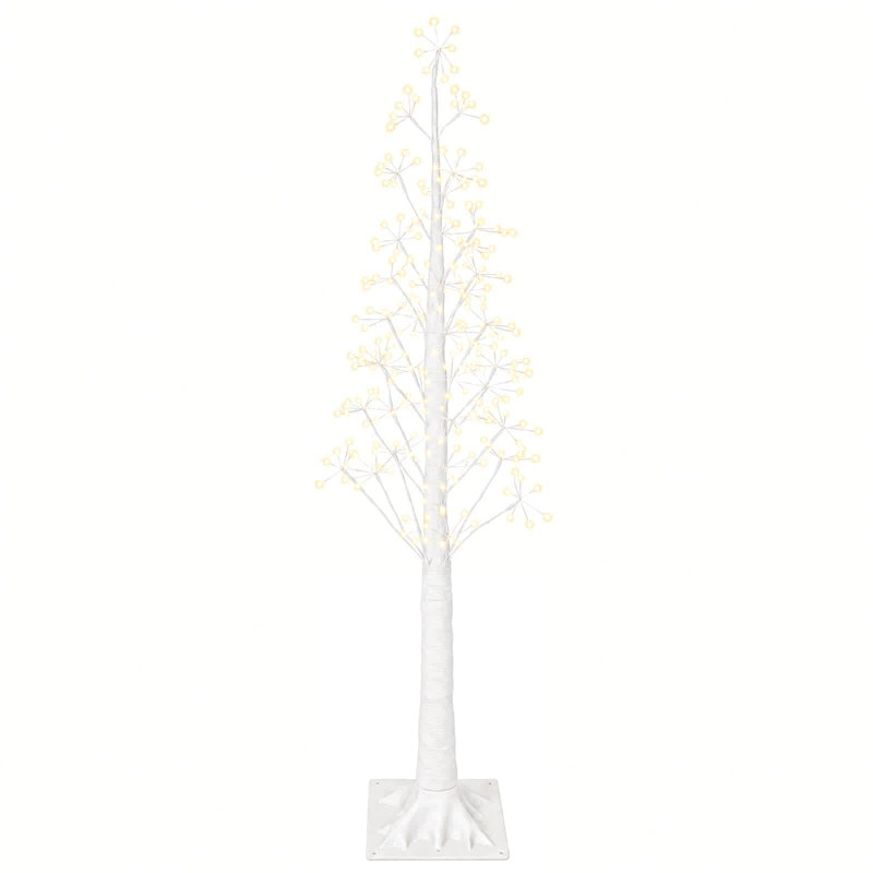 Starburst Christmas Tree Plastic LED Christmas Tree with Lights, 150 cm, White (Warm White)