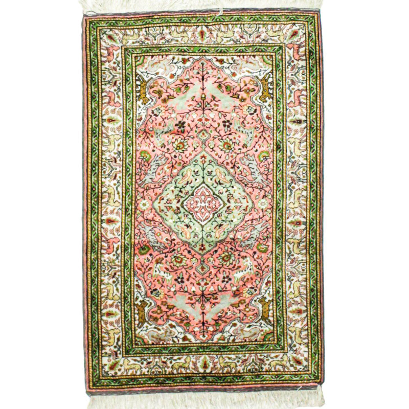 Tapis turc rose et ivoire 3x5