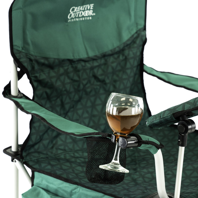 Chaise pliante avec table ajustable | Diamant vert forêt, Vert