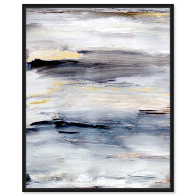 Modern Gray Brush Stroke Painting Print
