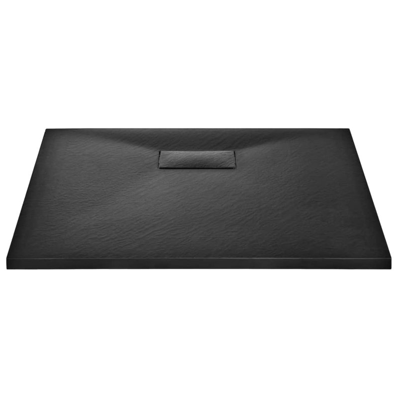 Bac de douche VidaXL avec plateau de douche central et plateau de douche SMC rectangulaire, Noir