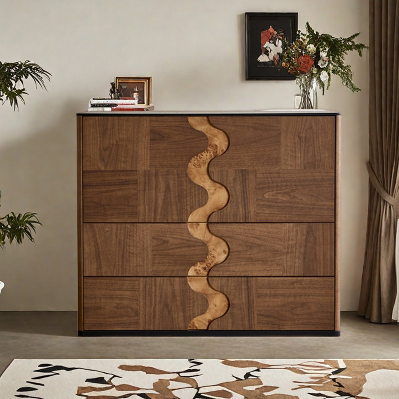 Wooden sofa side cabinet multi-functional accent