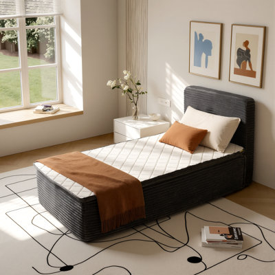 Compression Packed Upholstered Platform Bed