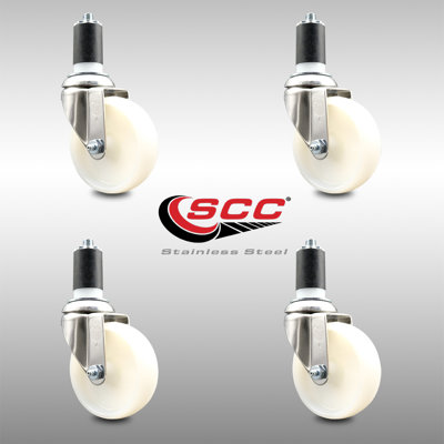 316SS Nylon Wheel Swivel Expanding Stem Caster Set SCC