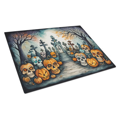Grande planche à découper en verre Calaveras Sugar Skulls Spooky Halloween